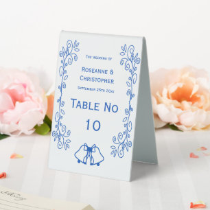 Plaque De Table Sapphire Mariage Table Tente Signal Cloches Défile