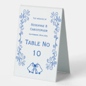 Plaque De Table Sapphire Mariage Table Tente Signal Cloches Défile (Recto)