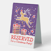 Plaque De Table Saut de rennes de Noël signalisation réservée (Verso)