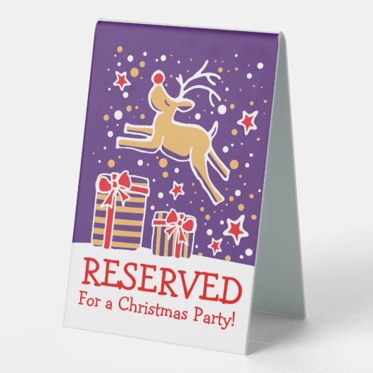 Plaque De Table Saut de rennes de Noël signalisation réservée (Verso)