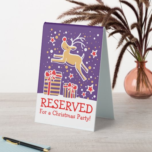 Plaque De Table Saut de rennes de Noël signalisation réservée (En SItu (Tableau))