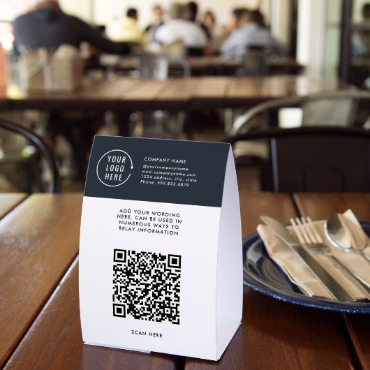 Plaque De Table Scan de code QR | Logo d'entreprise sans contact  (Insitu (restaurant))