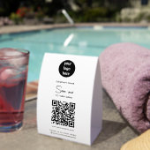 Plaque De Table Scan Me To View Menu Order QR Code  (InVersositu (sur table))