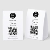Plaque De Table Scan Me To View Menu Order QR Code  (Recto/verso)
