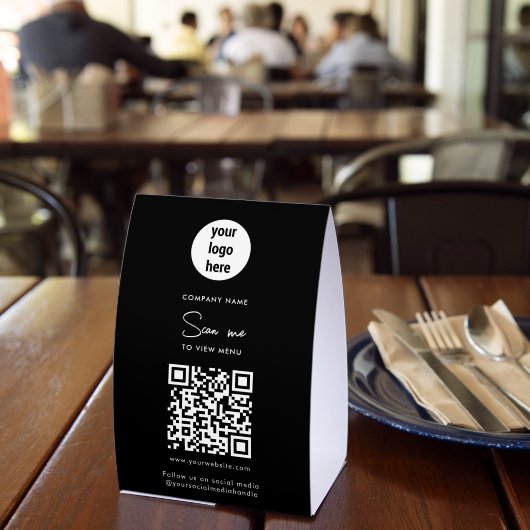 Plaque De Table Scan Me To View Menu Order QR Code Black (Insitu (restaurant))