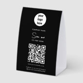 Plaque De Table Scan Me To View Menu Order QR Code Black (Verso)