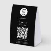 Plaque De Table Scan Me To View Menu Order QR Code Black (Recto)