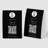 Plaque De Table Scan Me To View Menu Order QR Code Black (Recto/verso)