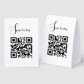 Plaque De Table Scan personnalisé pour payer (Recto/verso)