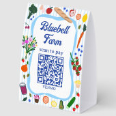 Plaque De Table SCAN POUR PAYER QR Marché des agriculteurs Stand d (Recto)