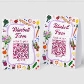 Plaque De Table SCAN POUR PAYER QR Marché des agriculteurs Stand d (Recto/Verso)