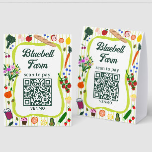 Plaque De Table SCAN POUR PAYER QR Marché des agriculteurs Stand d