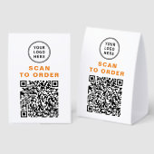 Plaque De Table Scan to Order QR Code Restaurant (Recto/verso)