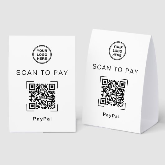 Plaque De Table Scan to Pay | Modern Temporary Payment Solution (Recto/verso)