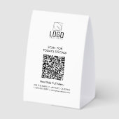 Plaque De Table Scanner pour afficher les prix code QR logo person (Verso)