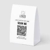 Plaque De Table Scanner pour afficher les prix code QR logo person (Recto)