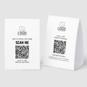 Plaque De Table Scanner pour afficher les prix code QR logo person (Recto/verso)