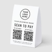 Plaque De Table Scanner pour payer 2 codes QR (Verso)