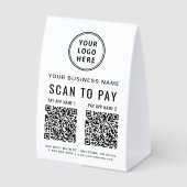 Plaque De Table Scanner pour payer 2 codes QR (Recto)