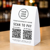 Plaque De Table Scanner pour payer 2 codes QR