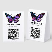 Plaque De Table SCANNER POUR PAYER QR Papillon Esthéticienne Salon (Recto/verso)