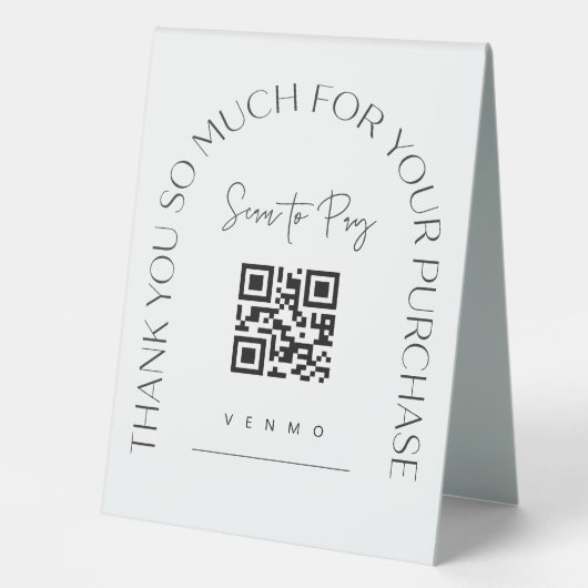 Plaque De Table Scanner QR Code Table Tente Barre de Mariage Panne (Recto)