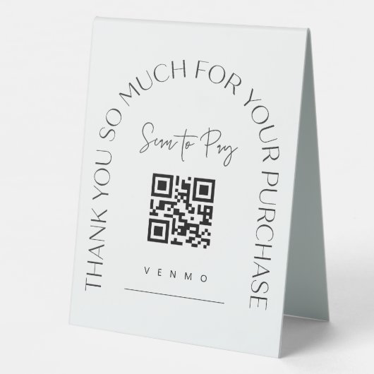 Plaque De Table Scanner QR Code Table Tente Barre de Mariage Panne (Verso)
