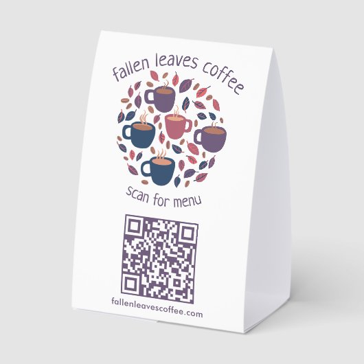 Plaque De Table SCANNEZ LE CODE QR MENU Café Espresso (Verso)