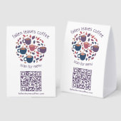 Plaque De Table SCANNEZ LE CODE QR MENU Café Espresso (Recto/verso)