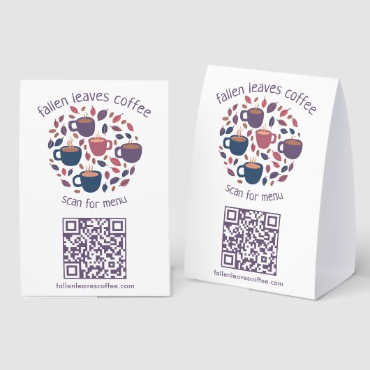 Plaque De Table SCANNEZ LE CODE QR MENU Café Espresso (Recto/verso)
