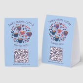 Plaque De Table SCANNEZ LE CODE QR MENU Café Espresso (Recto/verso)