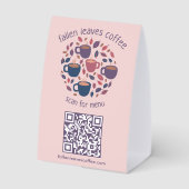Plaque De Table SCANNEZ LE CODE QR MENU Café Espresso (Verso)