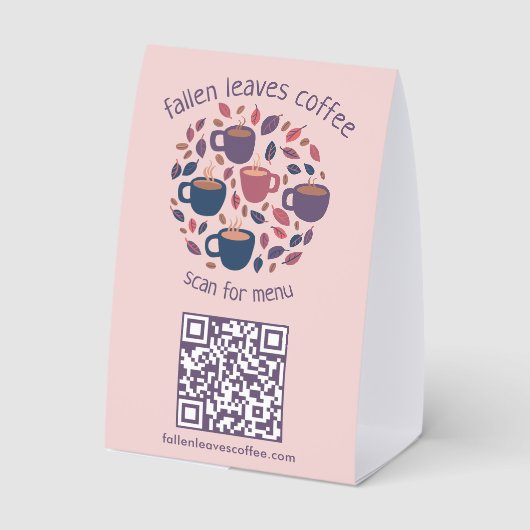 Plaque De Table SCANNEZ LE CODE QR MENU Café Espresso (Verso)