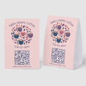 Plaque De Table SCANNEZ LE CODE QR MENU Café Espresso (Recto/verso)