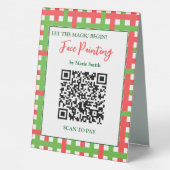 Plaque De Table Scannez pour payer Code QR Peinture de Visage Fest (Verso)