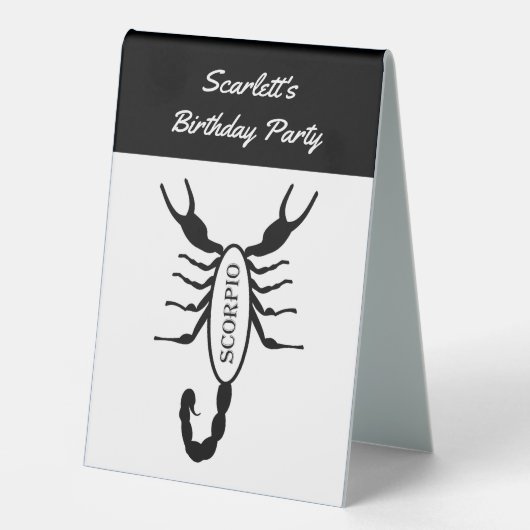 Plaque De Table Scorpio Black Scorpion Star Sign Custom Anniversai (Recto)