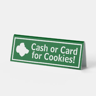 Plaque De Table Scoutisme - Espèces ou carte pour les cookies