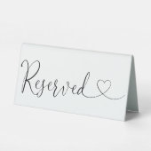 Plaque De Table Script Coeur Noir Et Blanc Réservé (Verso)