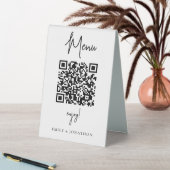 Plaque De Table Script minimaliste Qr Code à Menu Mariage Table Te (En SItu (Tableau))