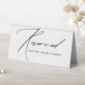 Plaque De Table Script moderne Mariage noir et blanc Réservé (En SItu (Tableau))