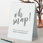 Plaque De Table Script moderne Oh Snap Mariage Sign (En SItu (Tableau))