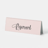 Plaque De Table Script rose en or blush réservé élégant (Verso)