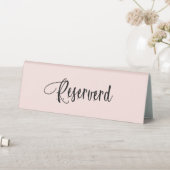 Plaque De Table Script rose en or blush réservé élégant (En SItu (Tableau))