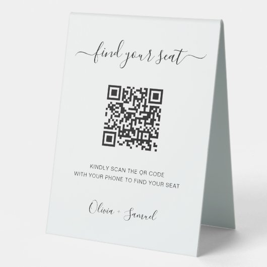 Plaque De Table Script S'Il Vous Plaît Trouver Votre Code QR Graph (Recto)