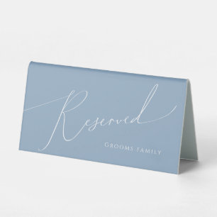 Plaque De Table Script Whimsical   Dusty Blue Réservé