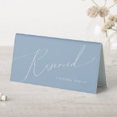 Plaque De Table Script Whimsical | Dusty Blue Réservé (En SItu (Tableau))