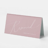 Plaque De Table Script Whimsical | Dusty Rose Réservé (Verso)