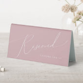Plaque De Table Script Whimsical | Dusty Rose Réservé (En SItu (Tableau))