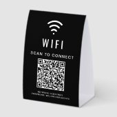 Plaque De Table Se connecter au WIFI Code QR Noir (Recto)
