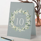 Plaque De Table Seafoam Snowberry+Eucalyptus Mariage Numéro de tab (En SItu (Tableau))